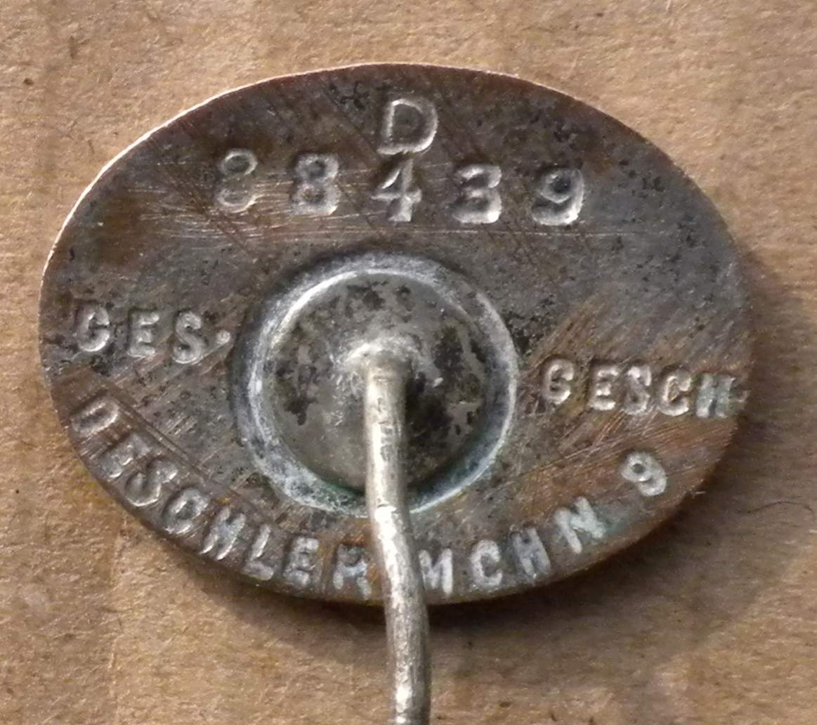 SS black and silver lapel pin - Reddick Militaria