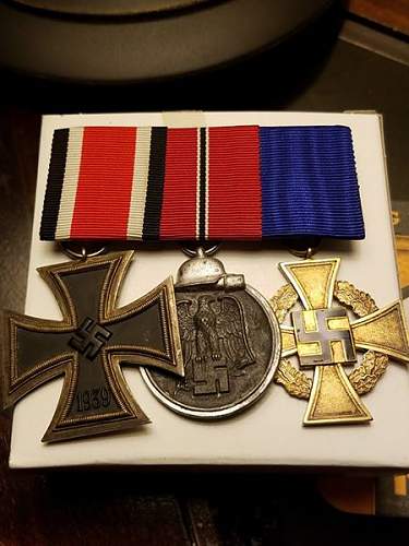 Eisernes Kreuz 2. Klasse, Ostmedaille and Treue Dienst Ehrenzeichen, 40 Jahre