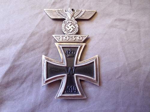 Eisernes Kreuz 1. Klasse mit 1939 Spange I did not know where to post this let me know please