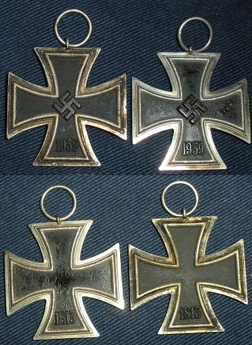 Please help identify these two unmarked Eisernes Kreuz 2. Klasse