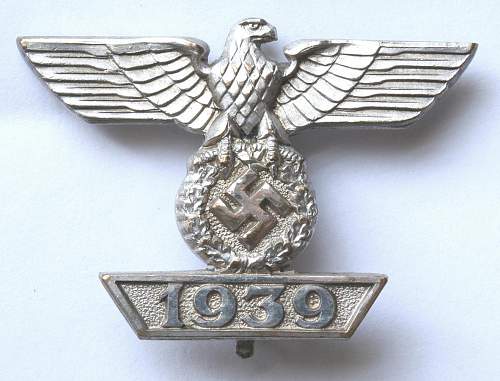 1939 Spange zum Eisernen Kreuzes 1. klasse by Juncker.