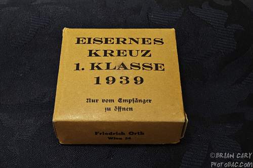 Eisernes Kreuz 1. Klasse Friedrich Orth