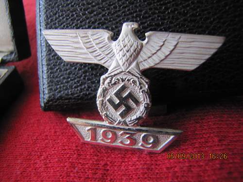 1939 Spange zum Eisernen Kreuzes 1er Klasse 1914.