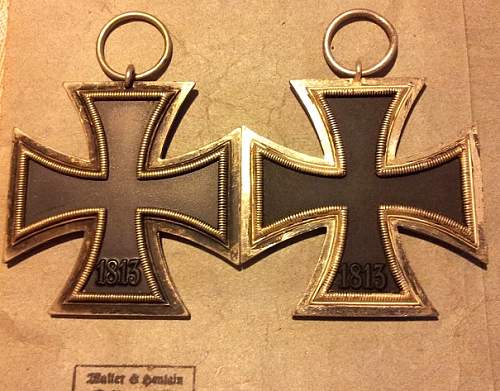Two Eisernes Kreuz 2. Klasse for compare