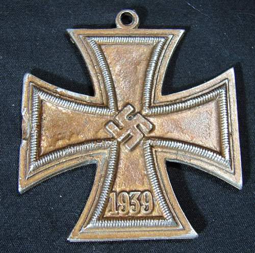 1939 German WW2 Iron Cross(?) Medal.  Odd Color?  Real/Repro??