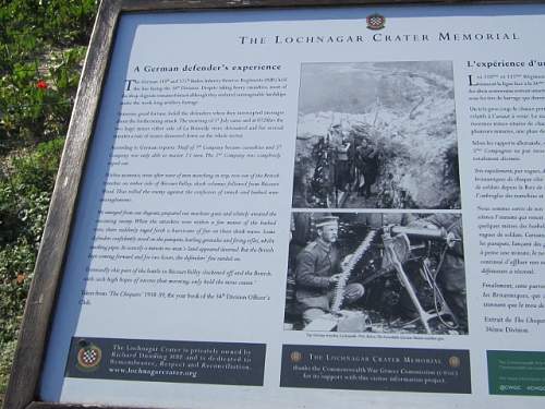 The Lochnagar Crater Memorial.