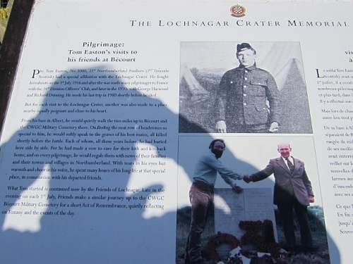 The Lochnagar Crater Memorial.