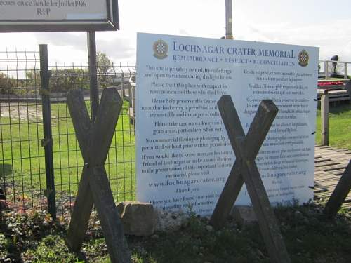 The Lochnagar Crater Memorial.