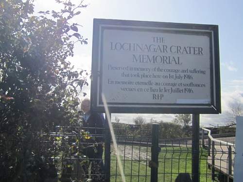 The Lochnagar Crater Memorial.