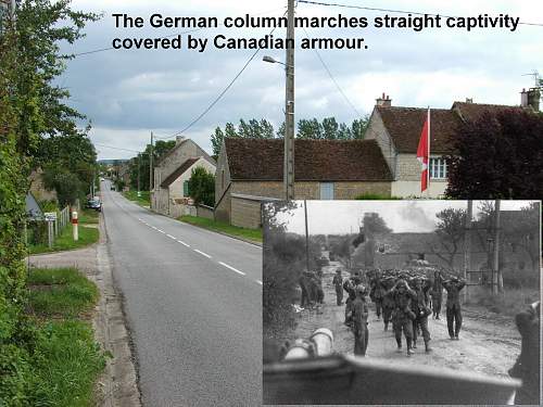 St Lambert Battle Normandy VC awarded. Then and Now.
