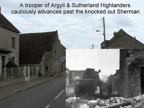 St Lambert Battle Normandy VC awarded. Then and Now.