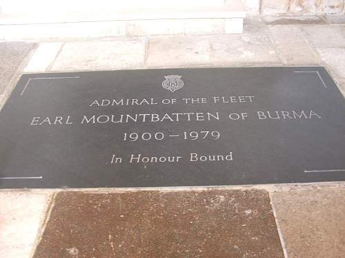 Grave of First Sea Lord. Lord Louis Mountbatten