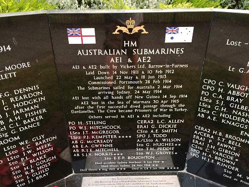 HM Australian Submarines AE1 &amp; AE2 Monument Barrow in Furness