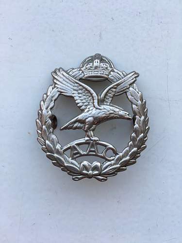 Your opinions on this AAC cap badge please
