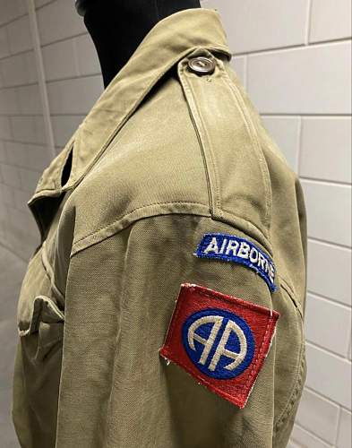 82nd airborne m43 jacket with invasion flag authentic ?