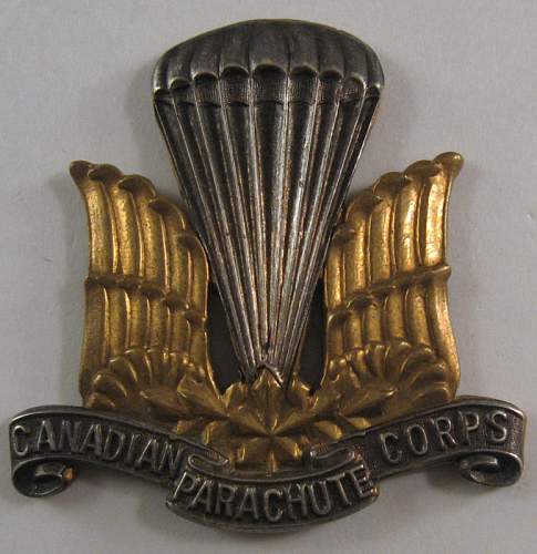 Canadian Para Corps officers cap badge on Ebay