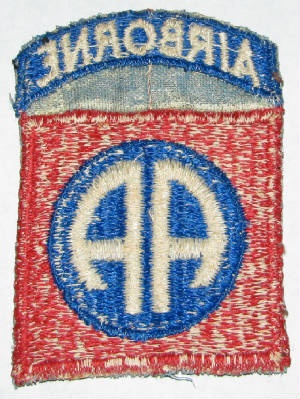 82nd Airborne patch with attached blue tab