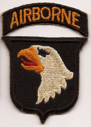 82nd Airborne patch with attached blue tab