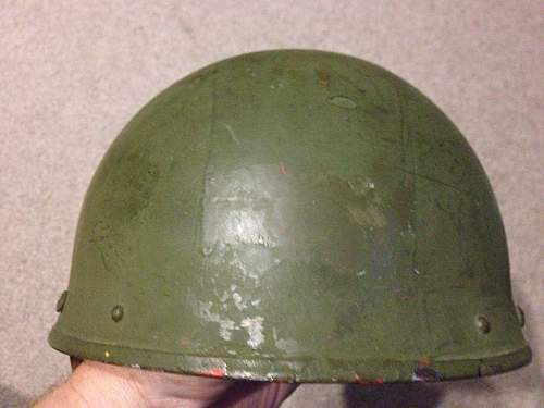 Canadian  DR helmet converted Post war to Airborne Helmet