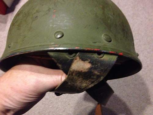 Canadian  DR helmet converted Post war to Airborne Helmet