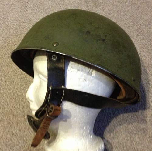 Canadian  DR helmet converted Post war to Airborne Helmet