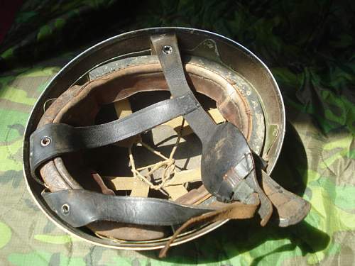 Canadian  DR helmet converted Post war to Airborne Helmet