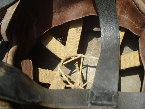 Canadian  DR helmet converted Post war to Airborne Helmet