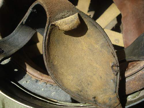 Canadian  DR helmet converted Post war to Airborne Helmet