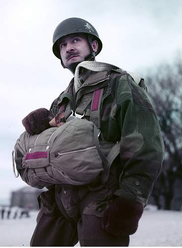 Canadian  DR helmet converted Post war to Airborne Helmet