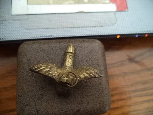 WWII USAAF informal Brass award for Turret belly gunners..Flying