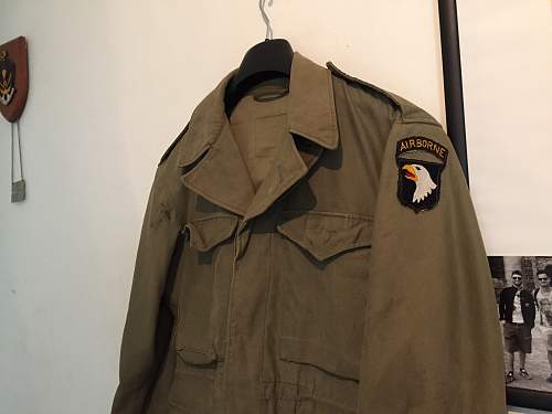 Airborne patch (type 3) and m1943 field jacket.. What do you think?