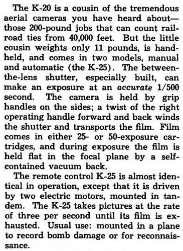 Ww2 aircraft camera k-20