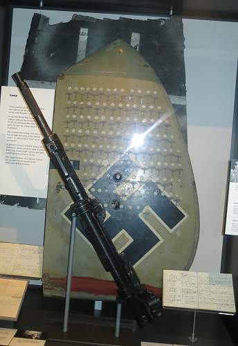 Heinz-Wolfgang Schnaufer's Bf 110 tail section on display in Canberra (AWM)