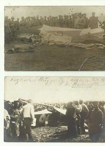 WWII german photos - postcards - crashed planes