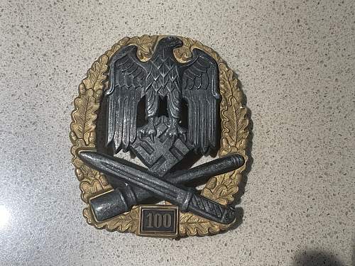 Assistance with &quot;100&quot; Allgemeines Sturmabzeichen Badge