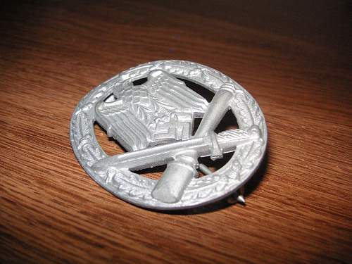 General assault badge. silver, unmarked
