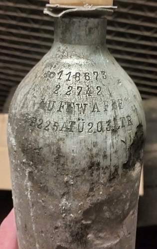 Luftwaffe oxygen bottle - Heinkel He 111 crash site