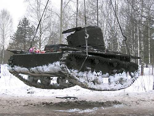Another T-38 Soviet light tank recovered