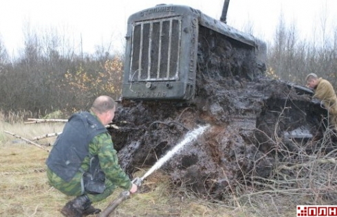 Tractor &quot;STALINETS&quot; found in Pskov region of Russia