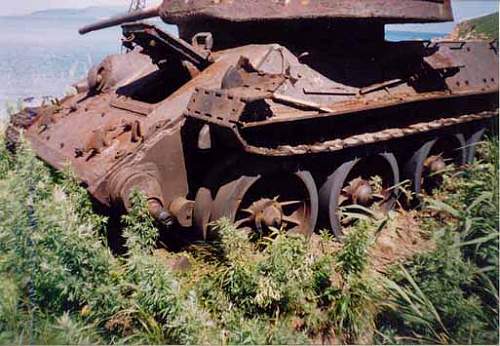 Destroyed T 34 tanks in Russia- far east