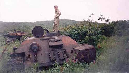 Destroyed T 34 tanks in Russia- far east