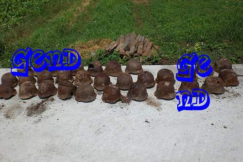 30 german helmets