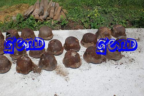 30 german helmets