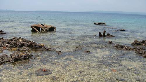 WWII relics dive. Tanks, Jeeps, Trucks.