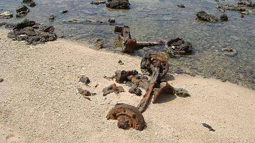 WWII relics dive. Tanks, Jeeps, Trucks.