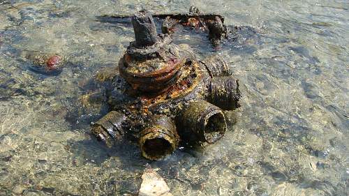 WWII relics dive. Tanks, Jeeps, Trucks.