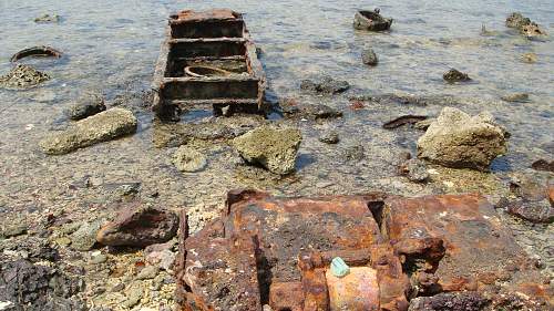 WWII relics dive. Tanks, Jeeps, Trucks.