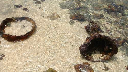 WWII relics dive. Tanks, Jeeps, Trucks.