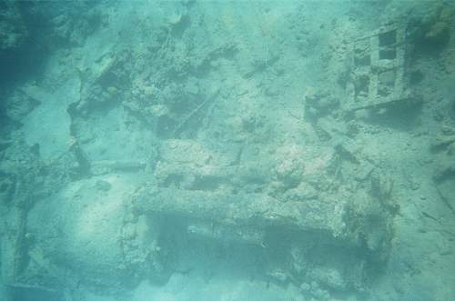 WWII relics dive. Tanks, Jeeps, Trucks.