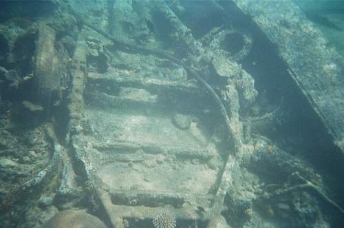 WWII relics dive. Tanks, Jeeps, Trucks.